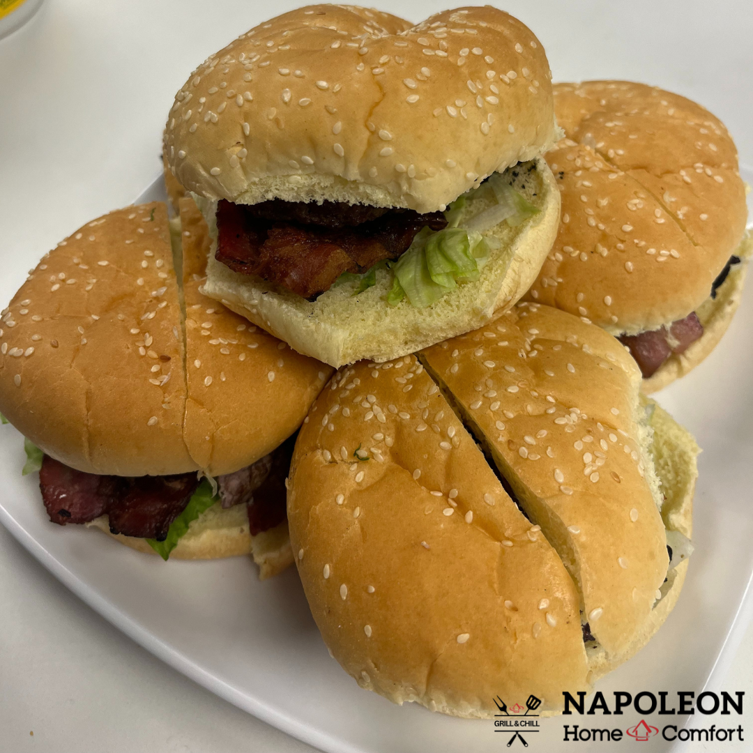 Cheddar Stuffed, Bacon Burgers