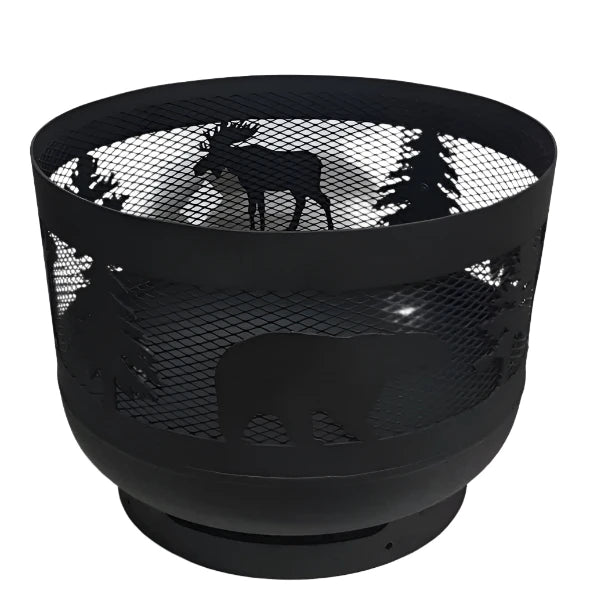 Mini Size Carved Muskoka Fire Pit * LID INCLUDED