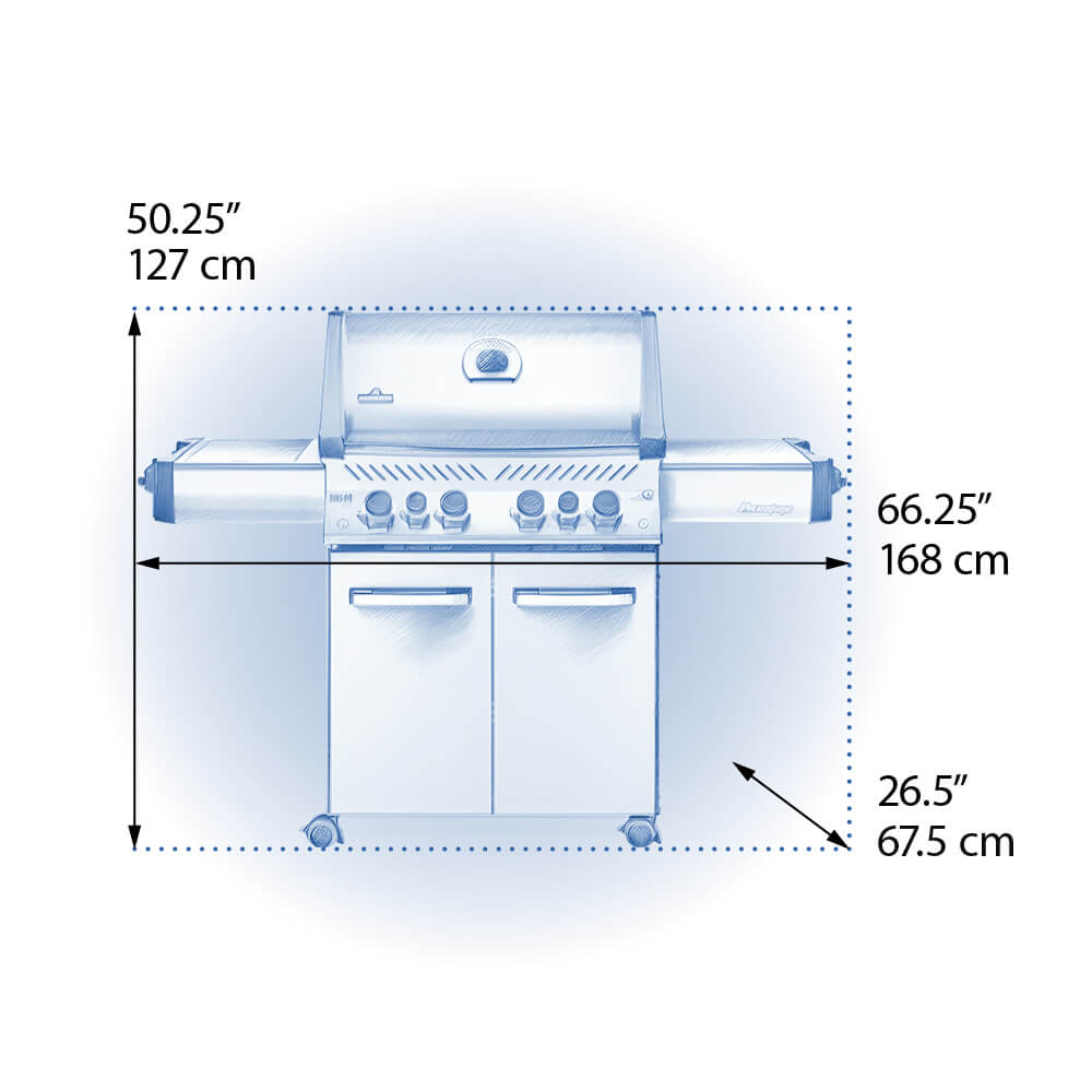 Prestige® 500 RSIB Natural Gas Grill with Infrared Side and Rear Burners, Stainless Steel