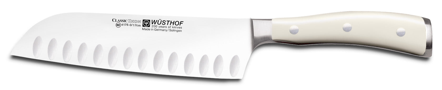 Classic ikon creme santoku,  7'' hollow gr.