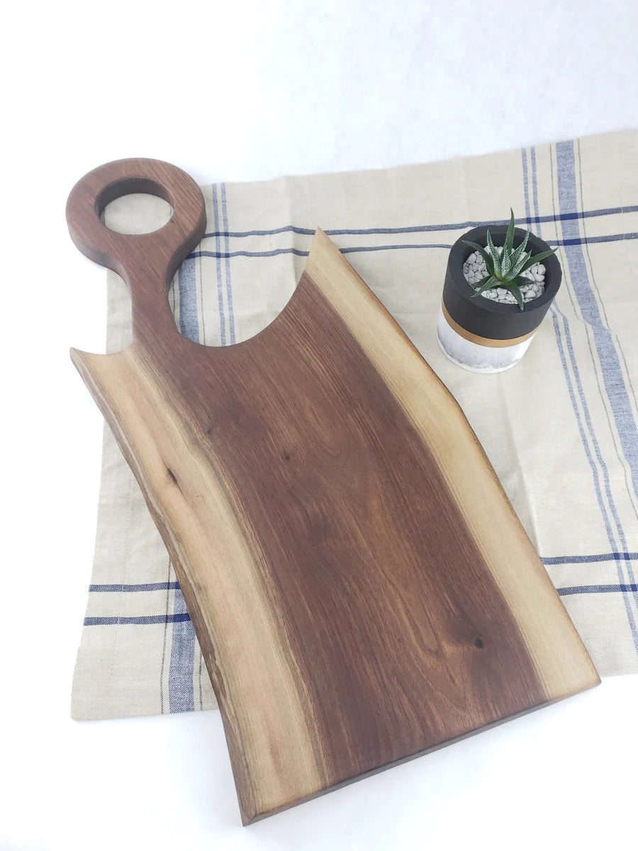 Muskoka Woodworking- Live Edge Loop Handle - Walnut -30"x10"