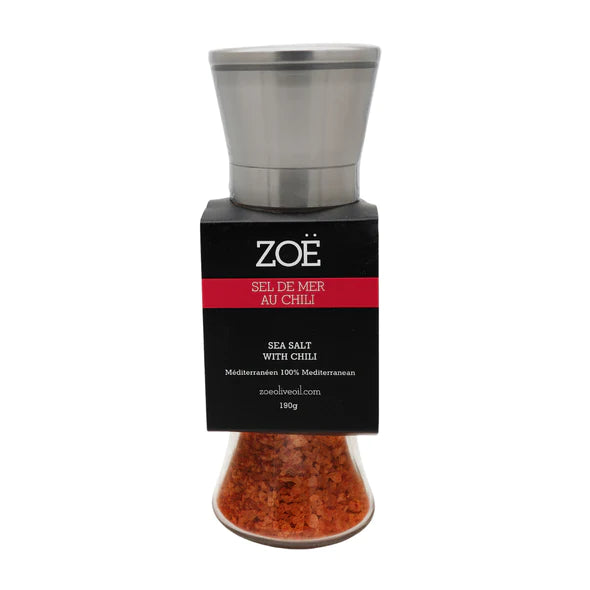 Zoe Olive Oil - Chilli Salt - Glass and Stainless Steel