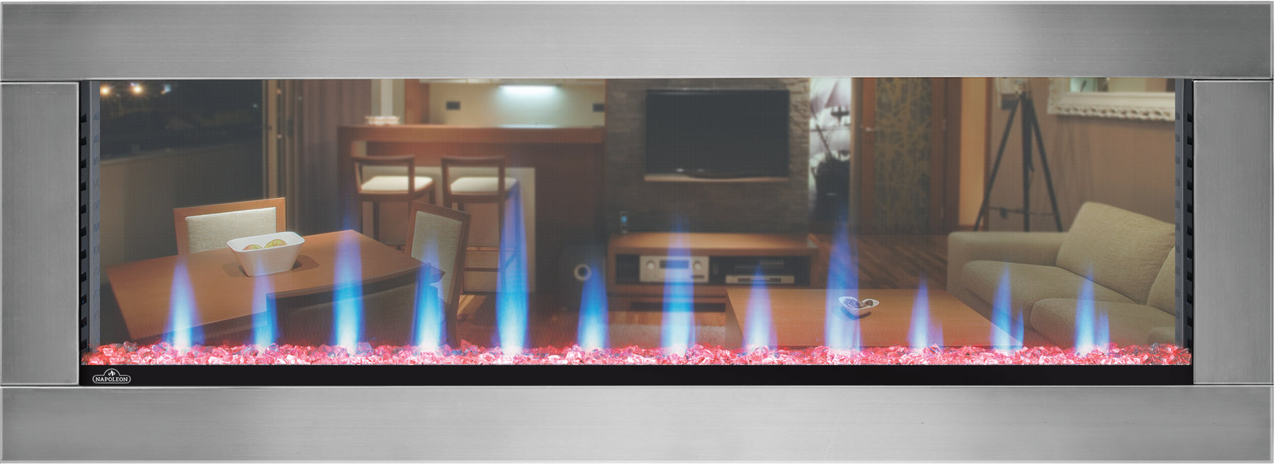 CLEARion™ Stainless Steel Built-in Electric Fireplace