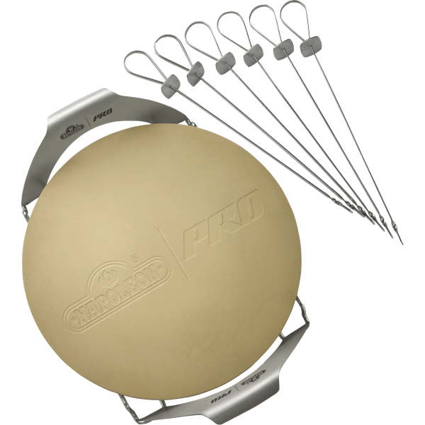 PRO Pizza Stone with Skewers and Rack