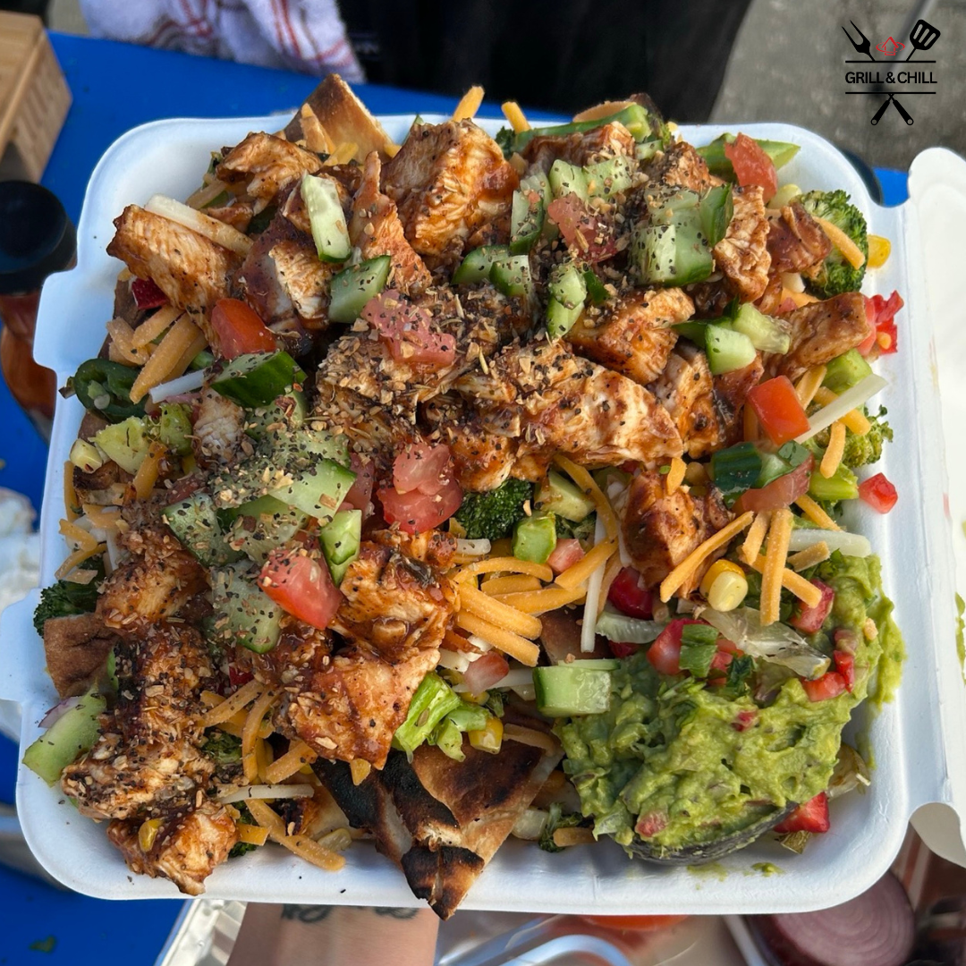 Chicken Naan Nachos with Guacamole