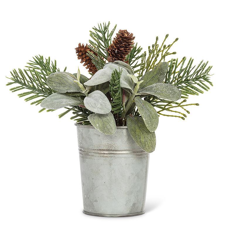 Pine Branch Greenery in Bucket