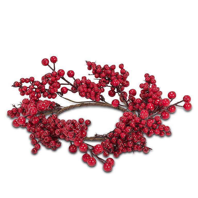 Medium Red Berries Candle Ring