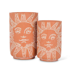 Small Sun Face Vase/Cooler