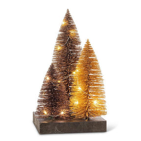 Glitter LED Tree on Log Base