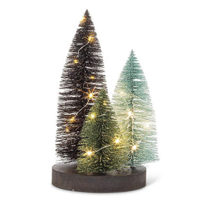 Glitter LED Tree on Log Base