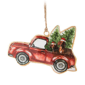 Dogs in Truck Ornament