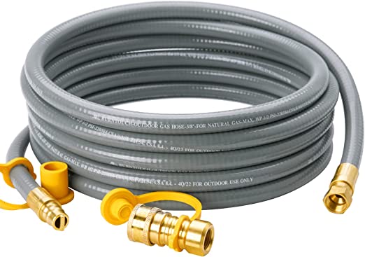 QUICK CONNECT 1/2" 15 FT HOSE-  For LP or NG