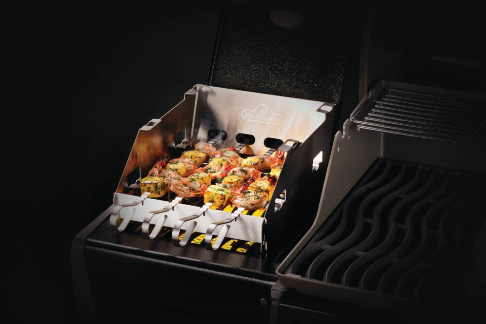 SIZZLE ZONE™ Burner Windshield and Skewer Rack - Small
