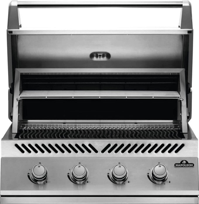 Napoleon Grills - Built-In 500 Series Single Range Top Burner Stainless Steel with Stainless Steel Cover, Natural GAS