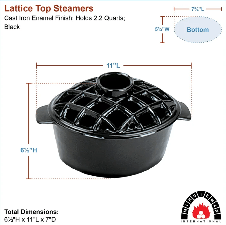 Lattice Top Steamer 2.2 Quarts Black