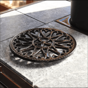 7" Cast Iron Enamel Sunburst Trivet