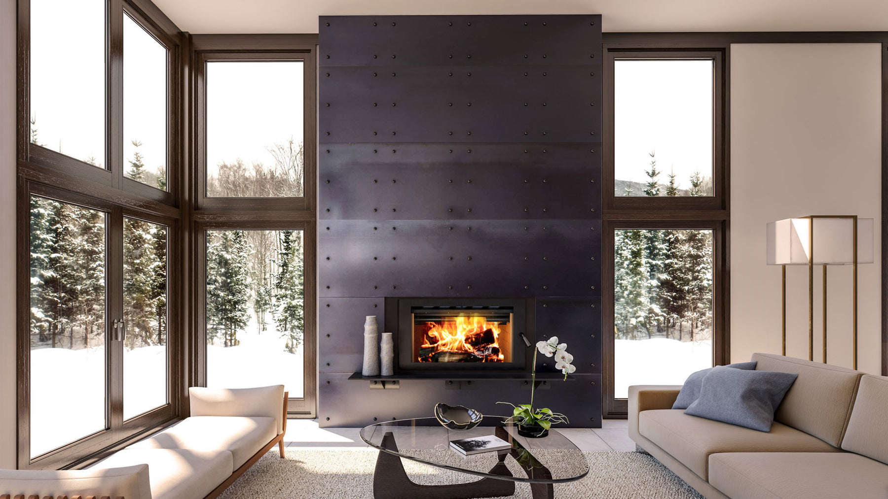 RSF: Focus SBR Fireplace w/Black Single Door