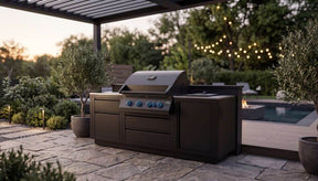 OASIS® Outdoor Kitchen Kit, Matte Black, Propane, Series 32 with Stainless Steel Countertops