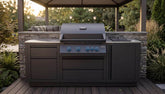 OASIS® Outdoor Kitchen Kit, Matte Black, Propane, Series 32 with Stainless Steel Countertops