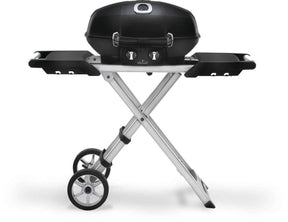TravelQ™ PRO285X Portable Propane Gas Grill with Scissor Cart, Black