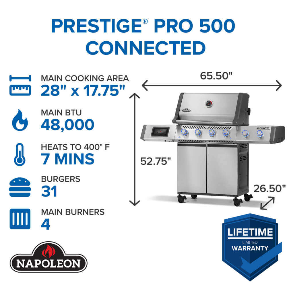 Prestige® PRO 500 Propane Gas Grill with Smart Technology