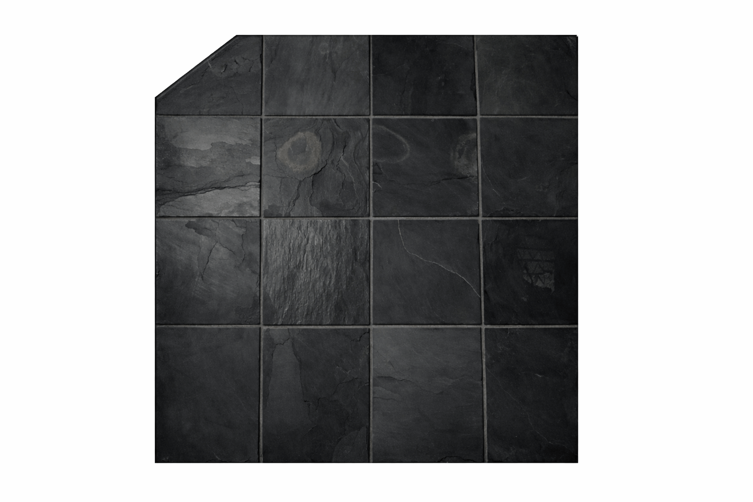 BLACK SLATE Corner Hearth Pad 48" x 48" x 60"