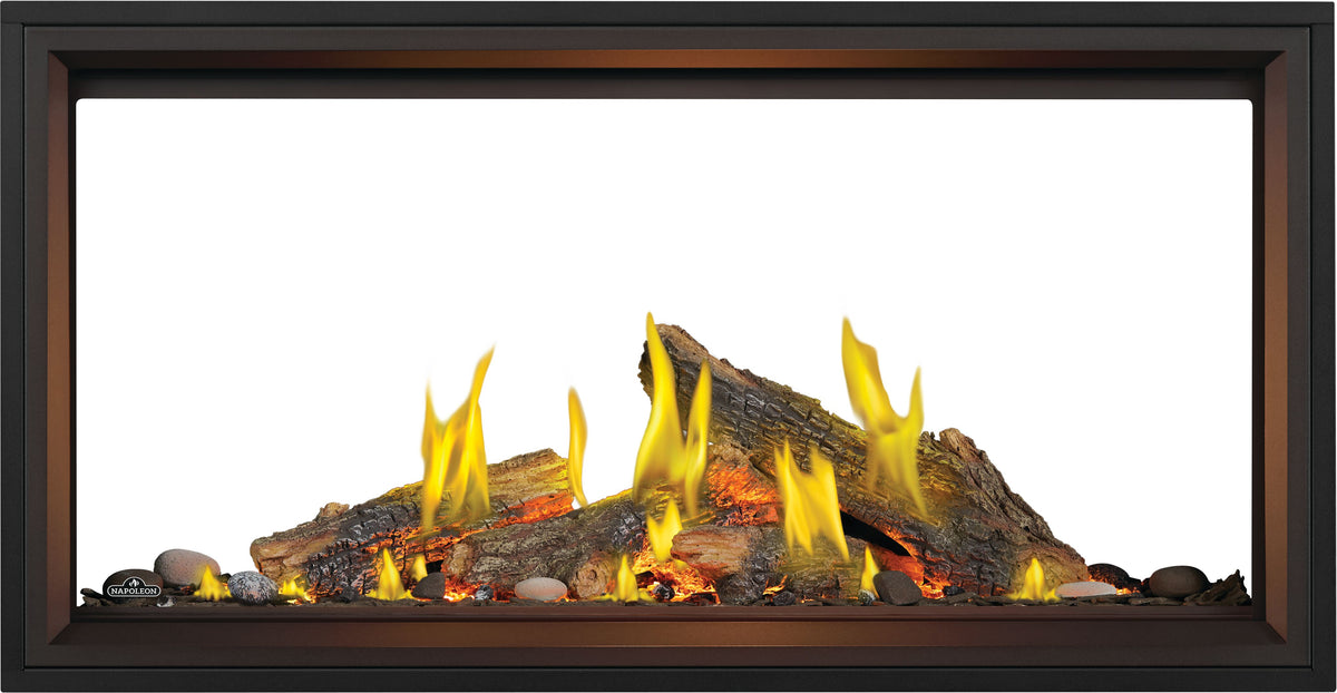 Tall Linear Vector™ 50 See Through with Luminous Logs, Direct Vent Fireplace, Natural Gas, Electronic Ignition