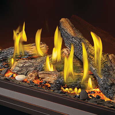 Oak Luminous Log Kit with Premium Burner for Tall Linear Vector™ 62L