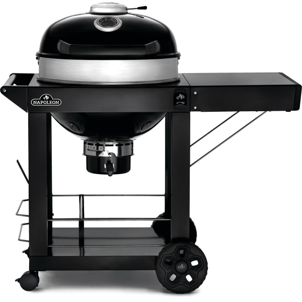 PRO22 Charcoal Kettle Grill, Black with Cart