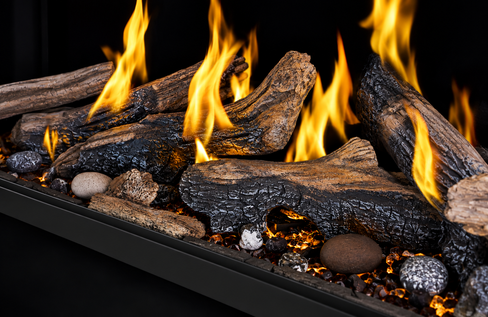 Driftwood Luminous Log Kit with Premium Burner for Tall Linear Vector™ 50L
