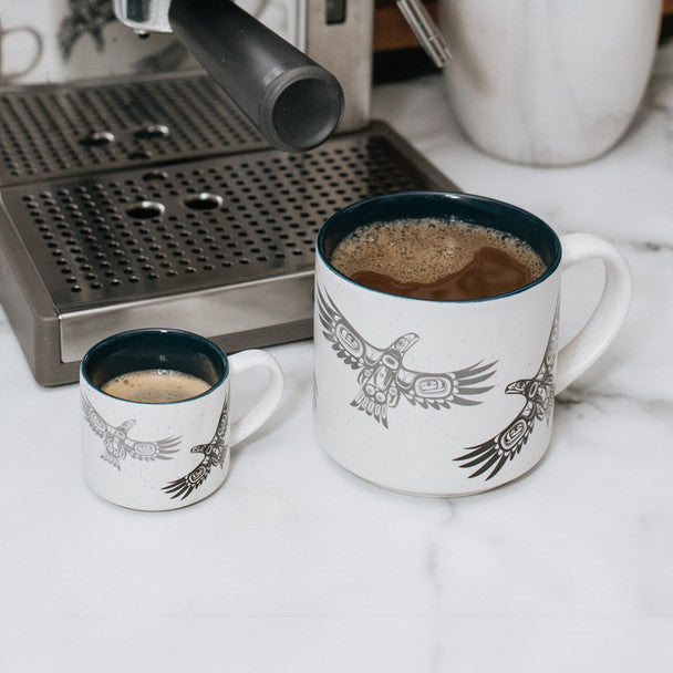 Ceramic Espresso Mugs - Set of 2 (Soaring Eagle)
