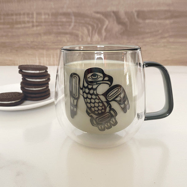 Double Walled Coloured Glass Mug - Eagle