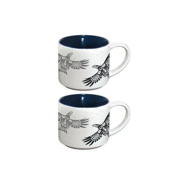 Ceramic Espresso Mugs - Set of 2 (Soaring Eagle)