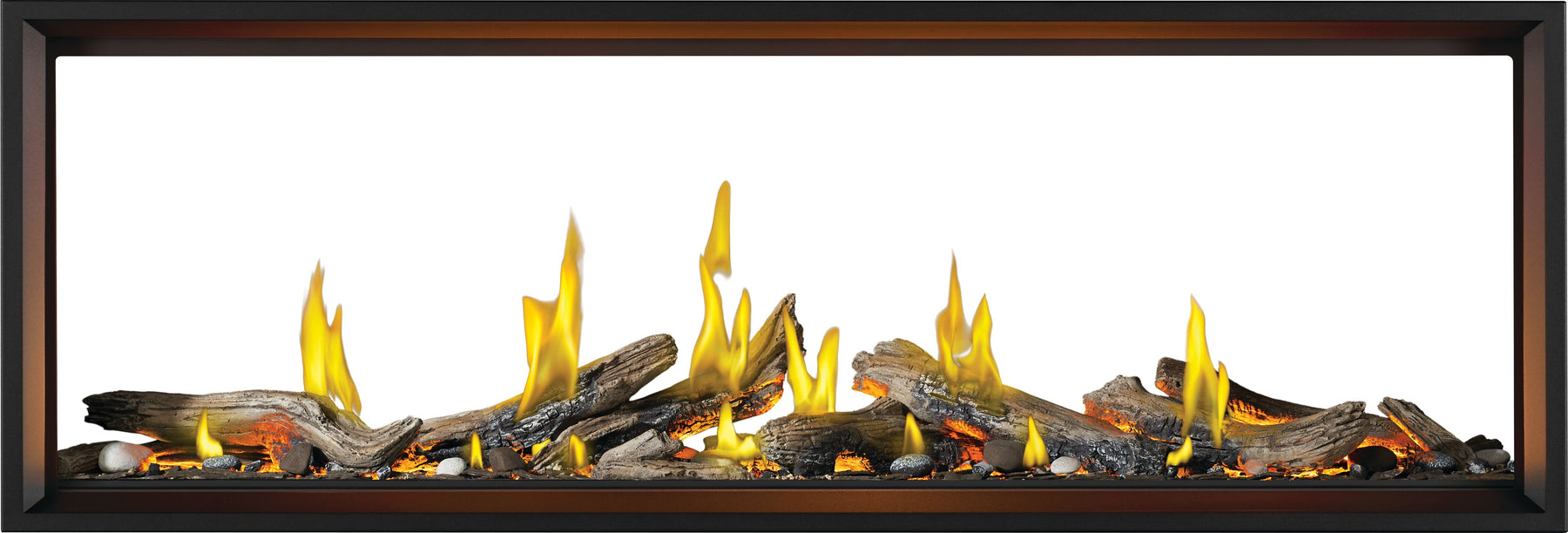 Tall Linear Vector™ 74 See Through with Luminous Logs, Direct Vent Fireplace, Natural Gas, Electronic Ignition