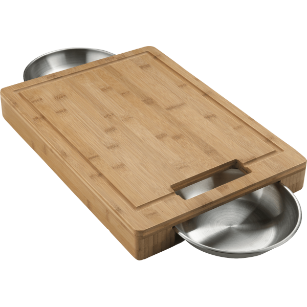 PRO Cutting Board with Stainless Steel Bowls