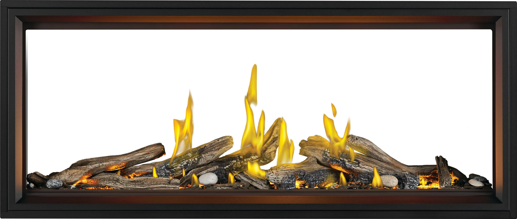 Tall Linear Vector™ 62 See Through with Luminous Logs, Direct Vent Fireplace, Natural Gas, Electronic Ignition