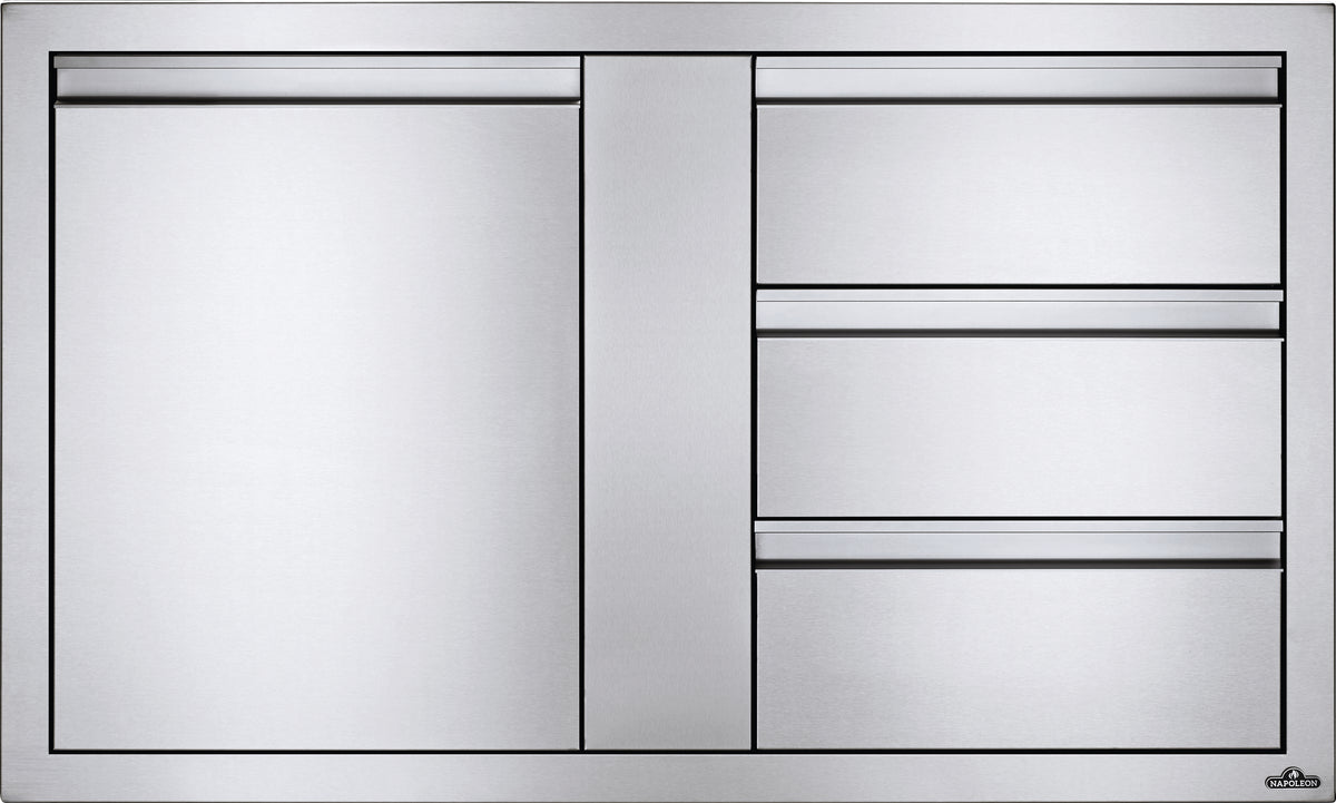 42" X 24" Large Single Door & Triple Drawer