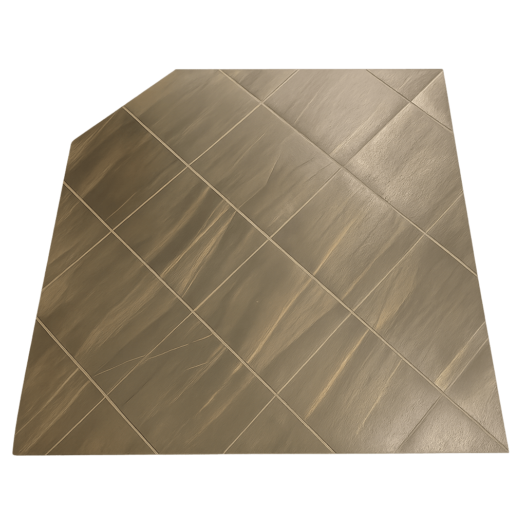 WALNUT Corner Hearth Pad 40" x 40" x 49"