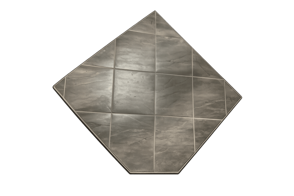 WALNUT Corner Hearth Pad 40" x 40" x 49"