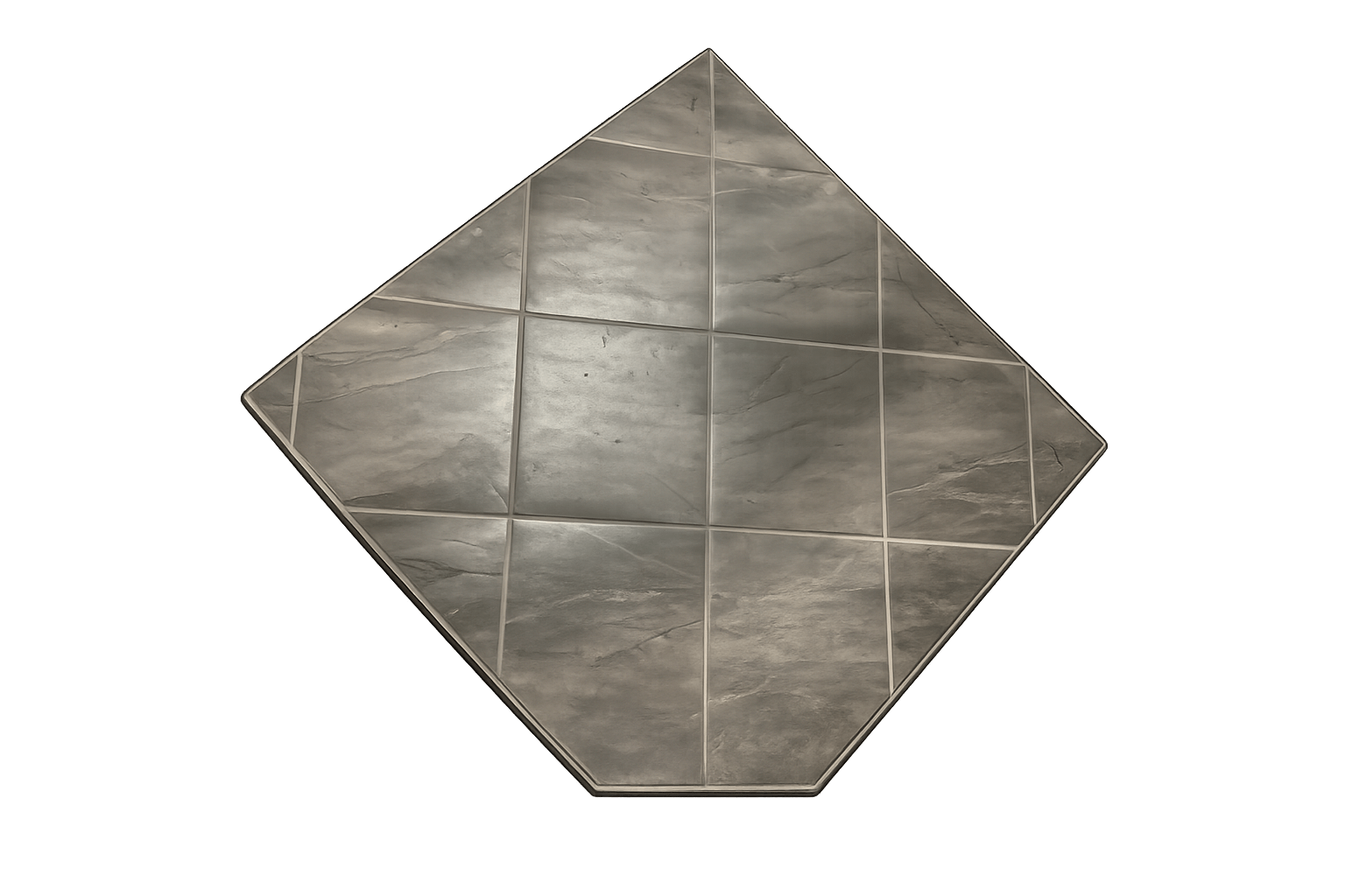 WALNUT Corner Hearth Pad 40" x 40" x 49"