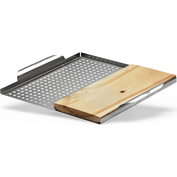 Stainless Steel Multi-functional Topper with Cedar Plank