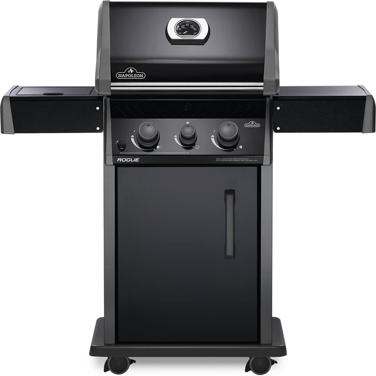 Rogue® 365 Propane Gas Grill with Range Side Burner, Black