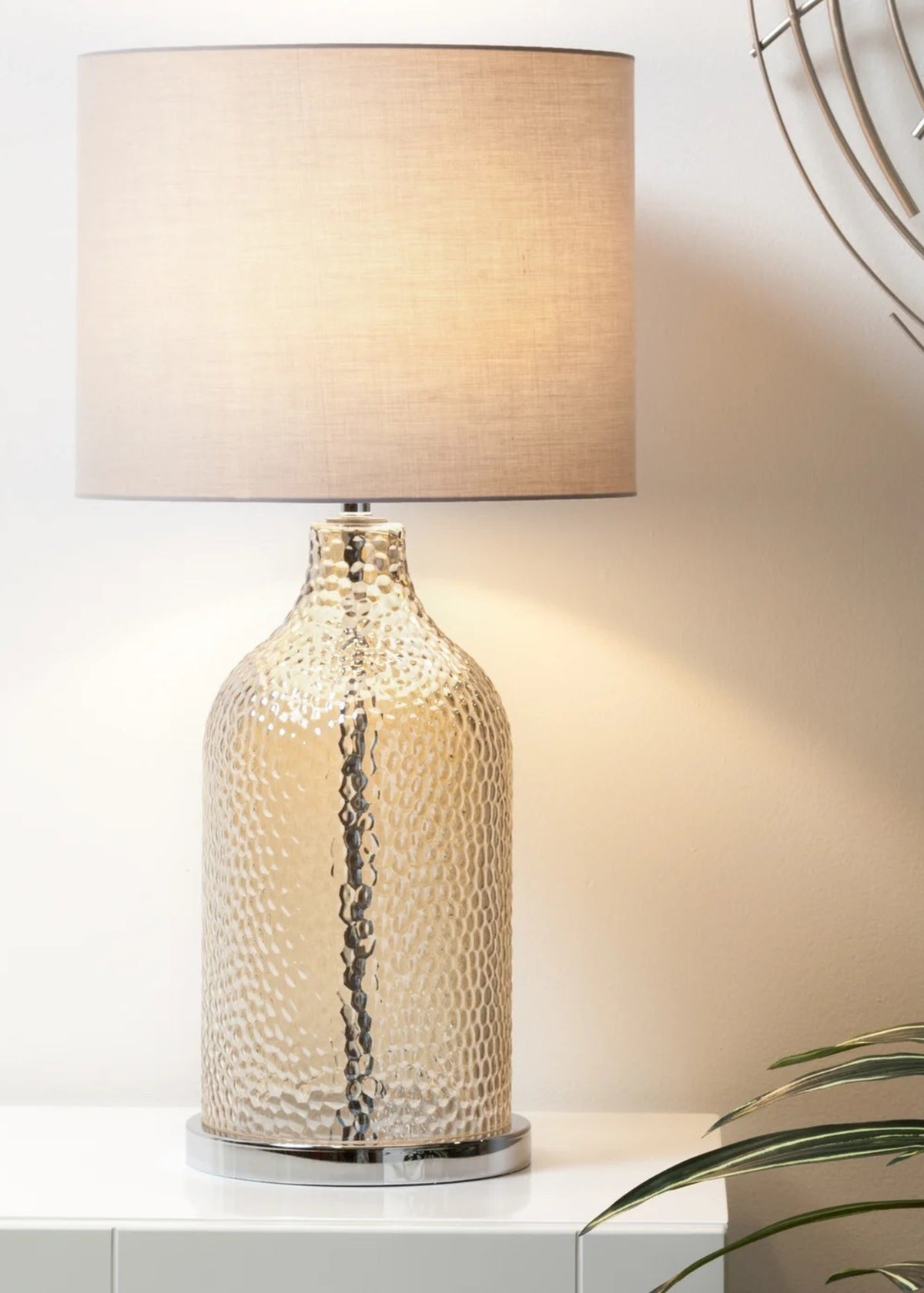 Lustre Beaded Glass Table Lamp - Coffee